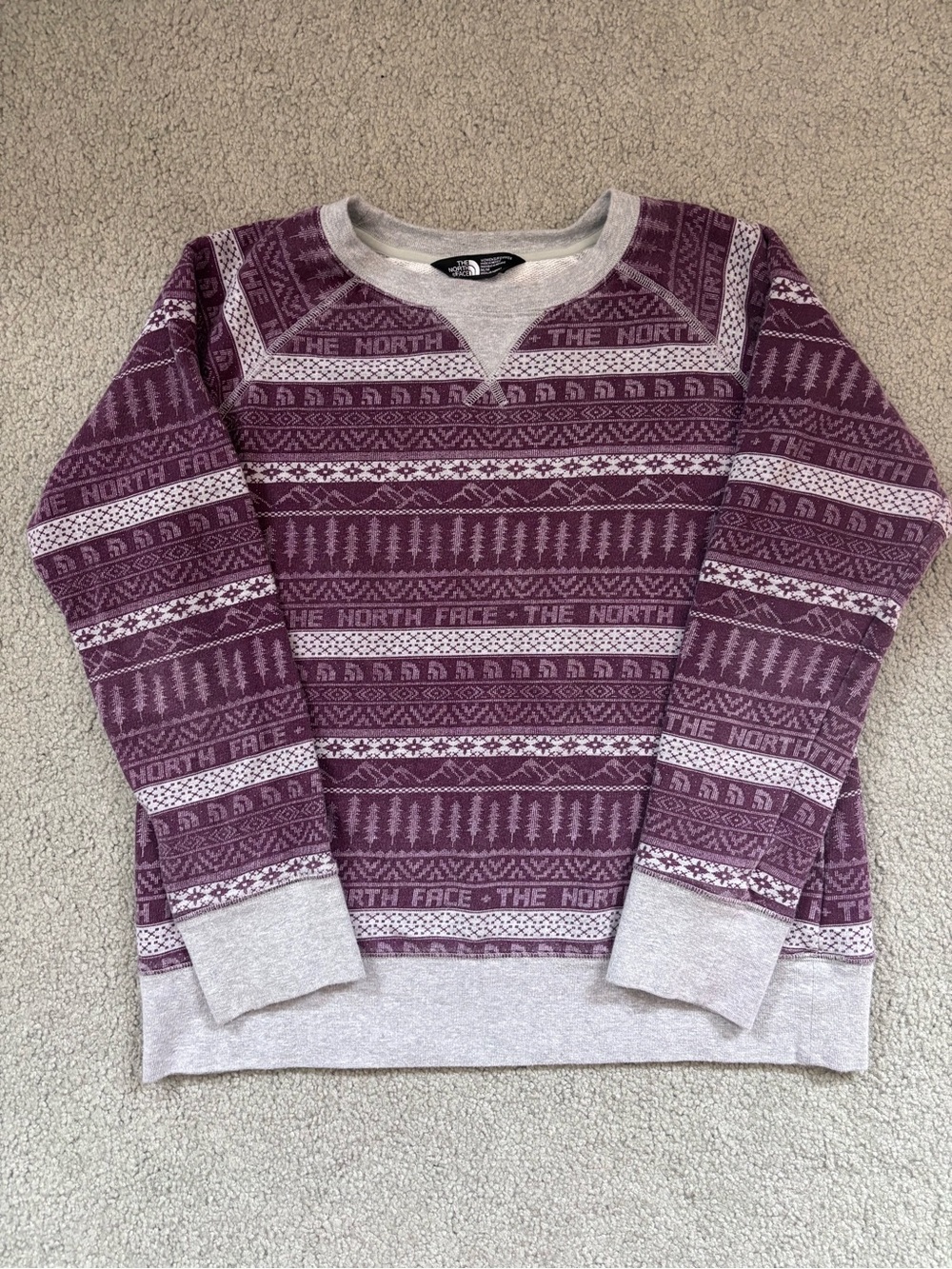 The North Face Nordic Printed Terry Crewneck Sweatshirt Medium